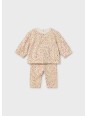 MAYORAL NEWBORN KOMPLET DLA DZIEWCZYNKI BLUZA W KOLOROWE KWIATKI PLUS LEGINSY 2759/87