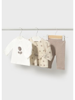 MAYORAL NEWBORN KOMPLET DLA DZIEWCZYNKI BLUZA ROZPINANA  KOSZULKA SPODNIE  2772/93