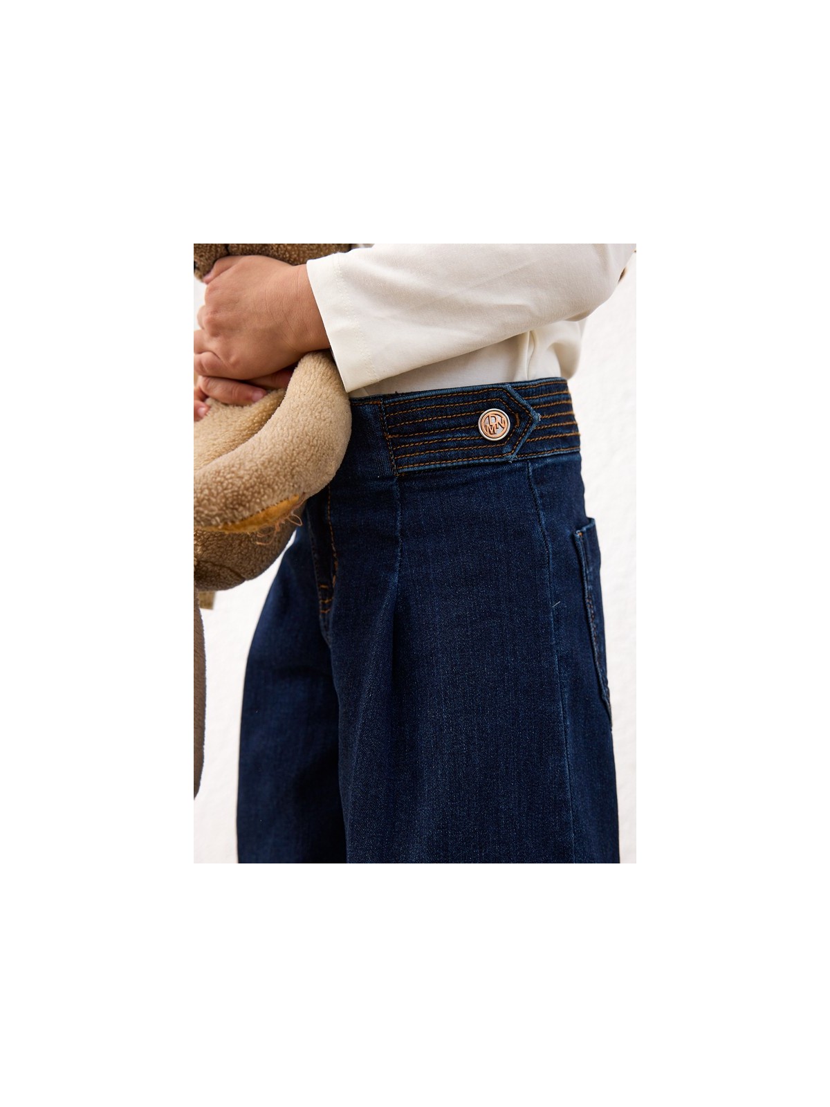 MAYORAL SPODNIE JEANSY SZEROKIE WIDE LEG GRANAT Z OZDOBNYMI GUZIKAMI 4523/61