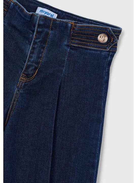 MAYORAL SPODNIE JEANSY SZEROKIE WIDE LEG GRANAT Z OZDOBNYMI GUZIKAMI 4523/61