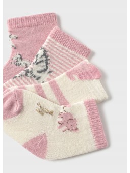 MAYORAL NEWBORN SKARPETKI ZWIERZĄTKA RÓŻ KREM 9921/64