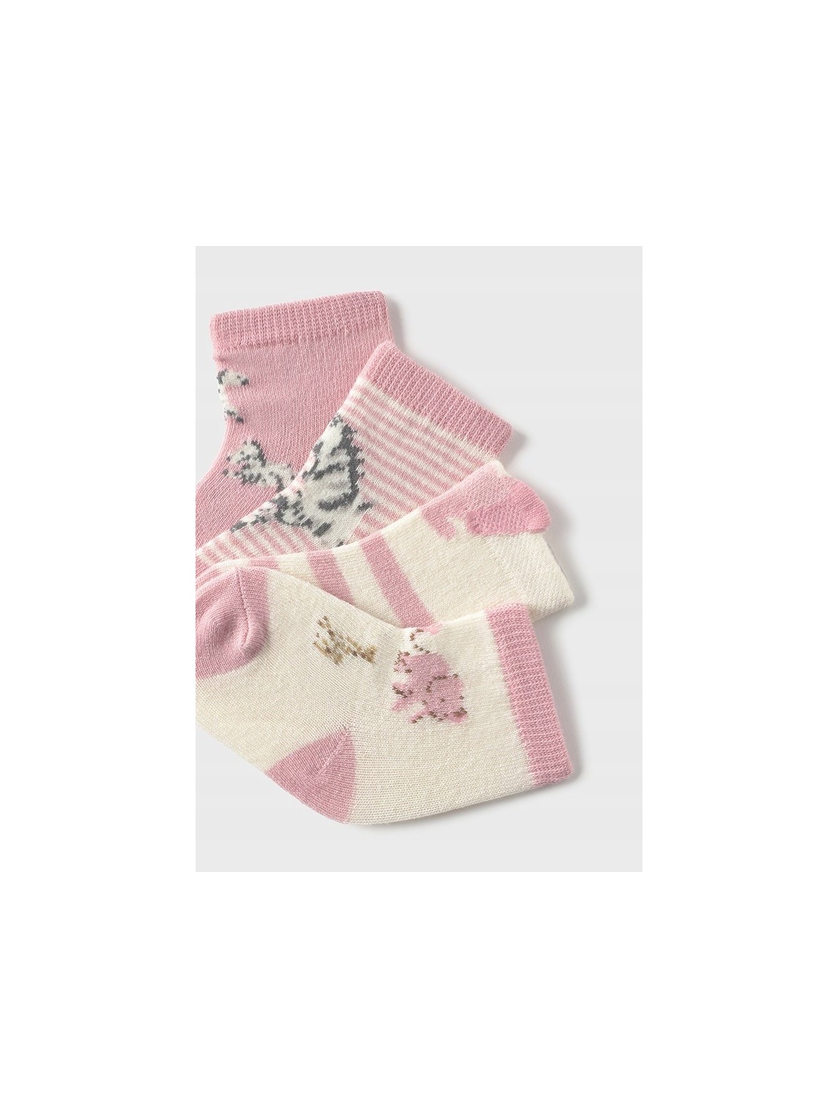 MAYORAL NEWBORN SKARPETKI ZWIERZĄTKA RÓŻ KREM 9921/64