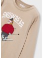 MAYORAL BEŻOWA KOSZULKA DZIECIĘCA Z DŁUGIM RĘKAWEM SNOW BEAR 4023/72