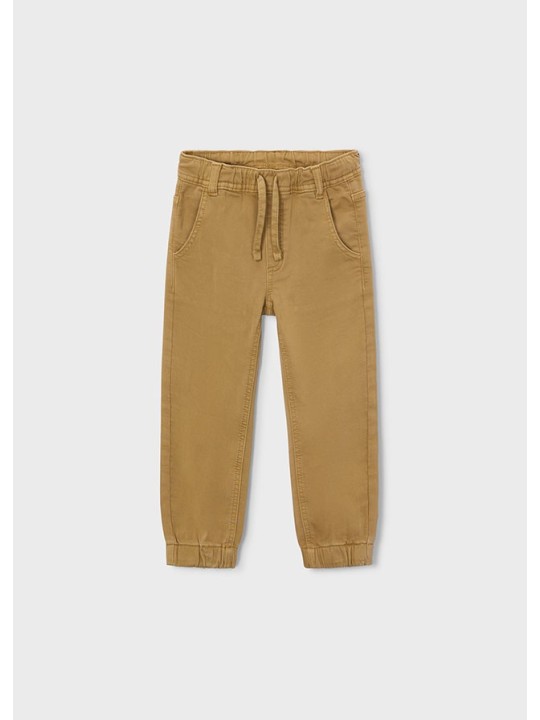 MAYORAL SPODNIE MATERIAŁOWE JOGGER DLA CHŁOPCA  BEŻ KARMEL 4511/63
