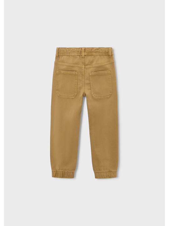 MAYORAL SPODNIE MATERIAŁOWE JOGGER DLA CHŁOPCA  BEŻ KARMEL 4511/63