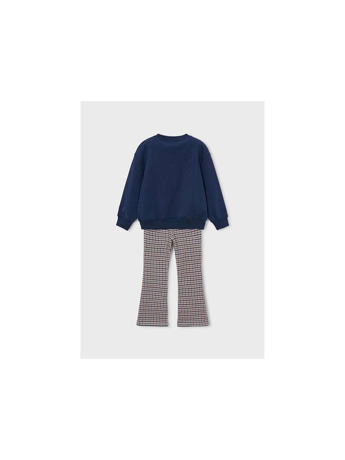 MAYORAL KOMPLET DLA DZIEWCZYNKI BLUZA GRANATOWA Z HAFTAMI PLUS LEGINSY DZWONY 4738/80