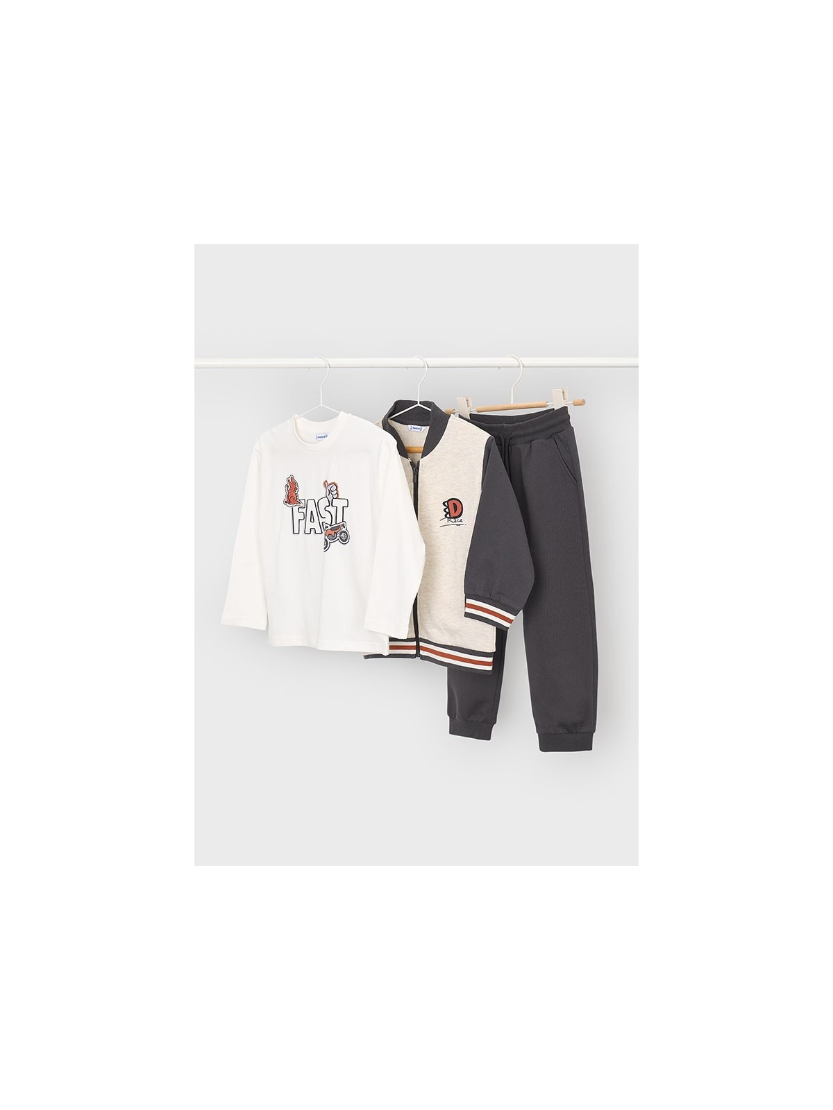 MAYORAL DRES KOMPLET BLUZA ROZPINANA PLUS KOSZULKA I SPODNIE 3881/48