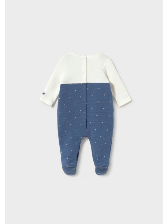 MAYORAL NEWBORN PAJAC DLA CHŁOPCA KREM NIEBIESKI 2658/90