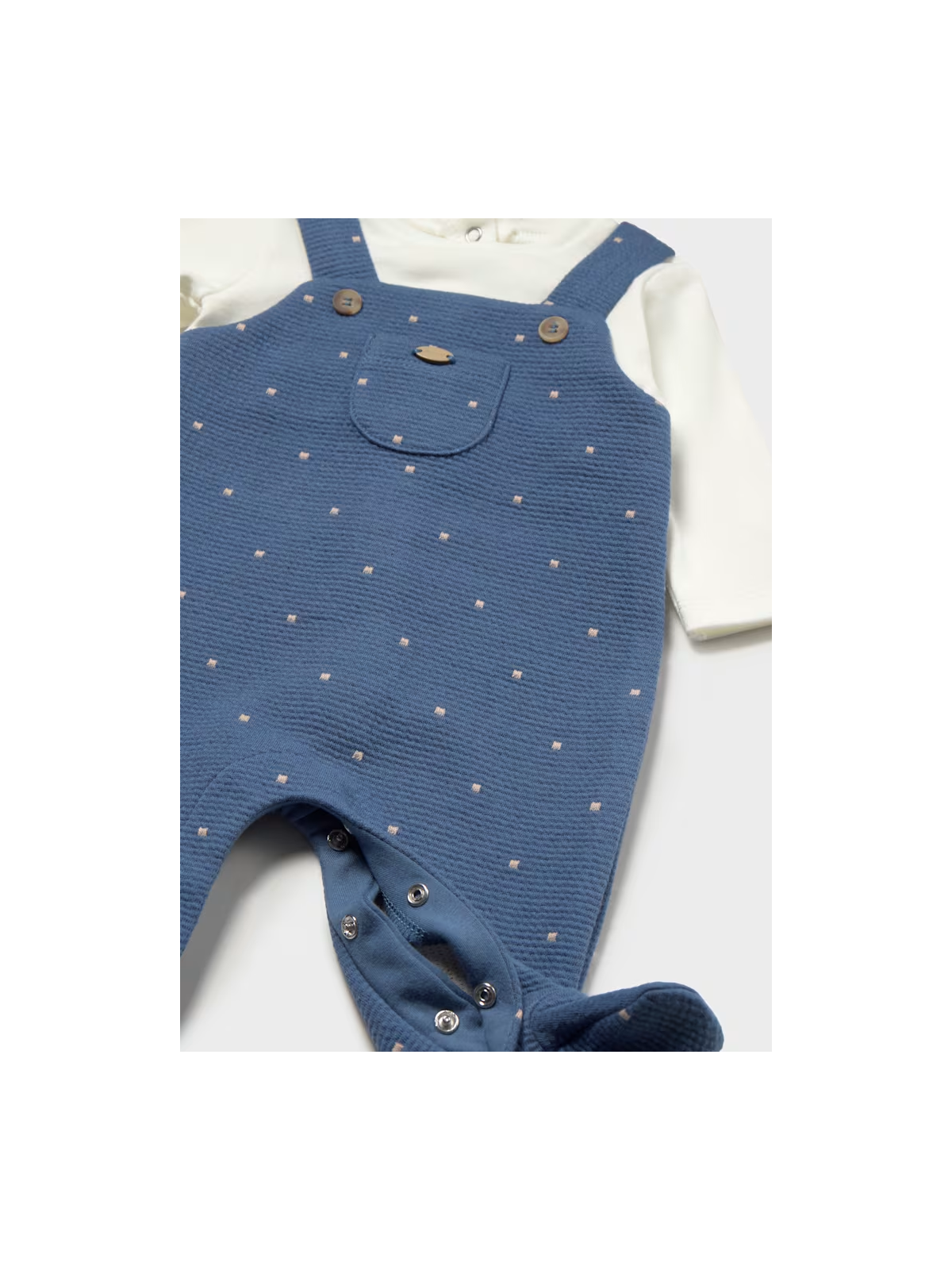 MAYORAL NEWBORN PAJAC DLA CHŁOPCA KREM NIEBIESKI 2658/90