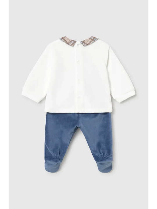 MAYORAL NEWBORN KOMPLET SZTRUKSOWY BLUZKA Z KOŁNIERZYKIEM PLUS PÓŁŚPIOCHY  2518/72