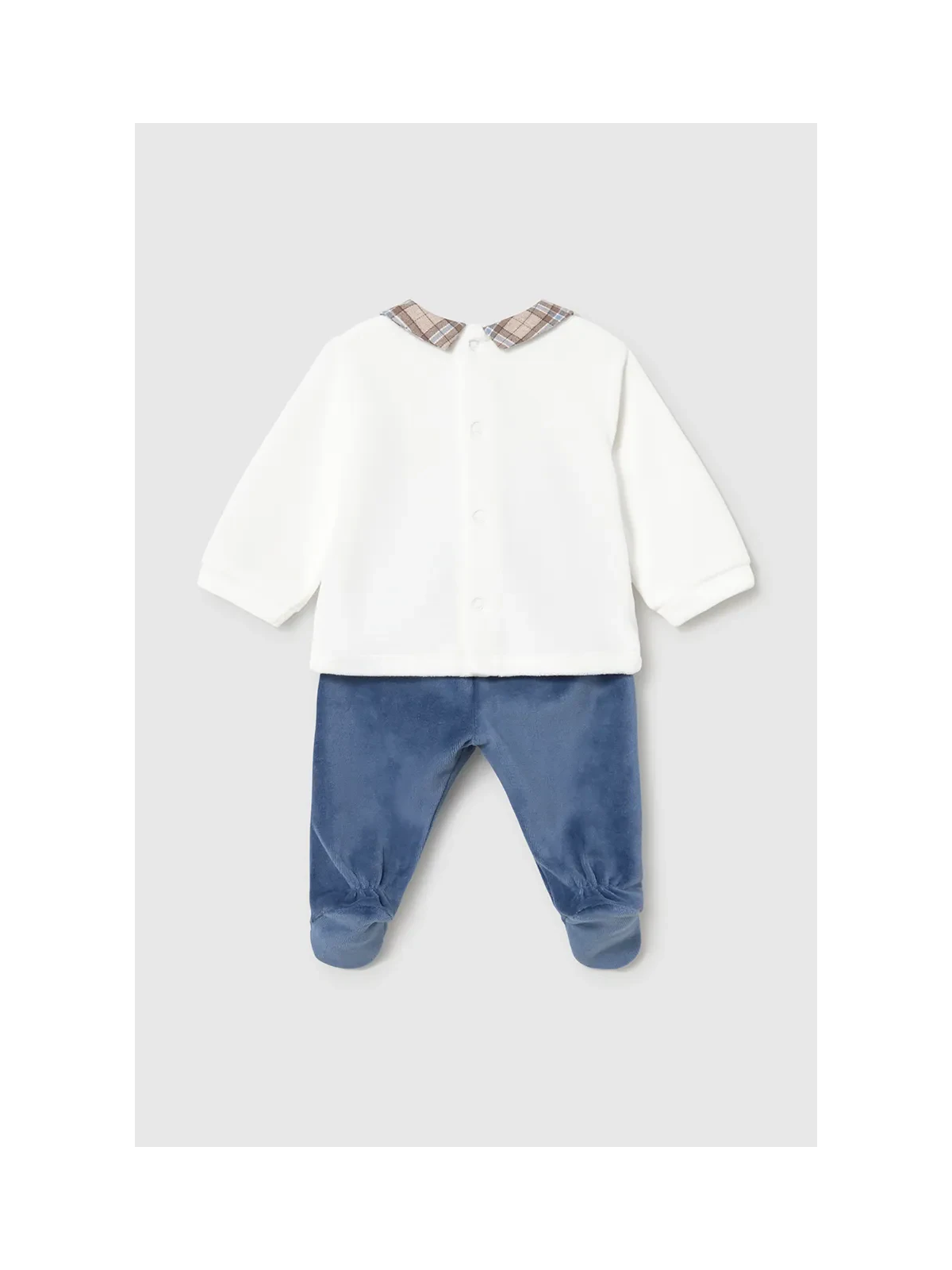MAYORAL NEWBORN KOMPLET SZTRUKSOWY BLUZKA Z KOŁNIERZYKIEM PLUS PÓŁŚPIOCHY  2518/72