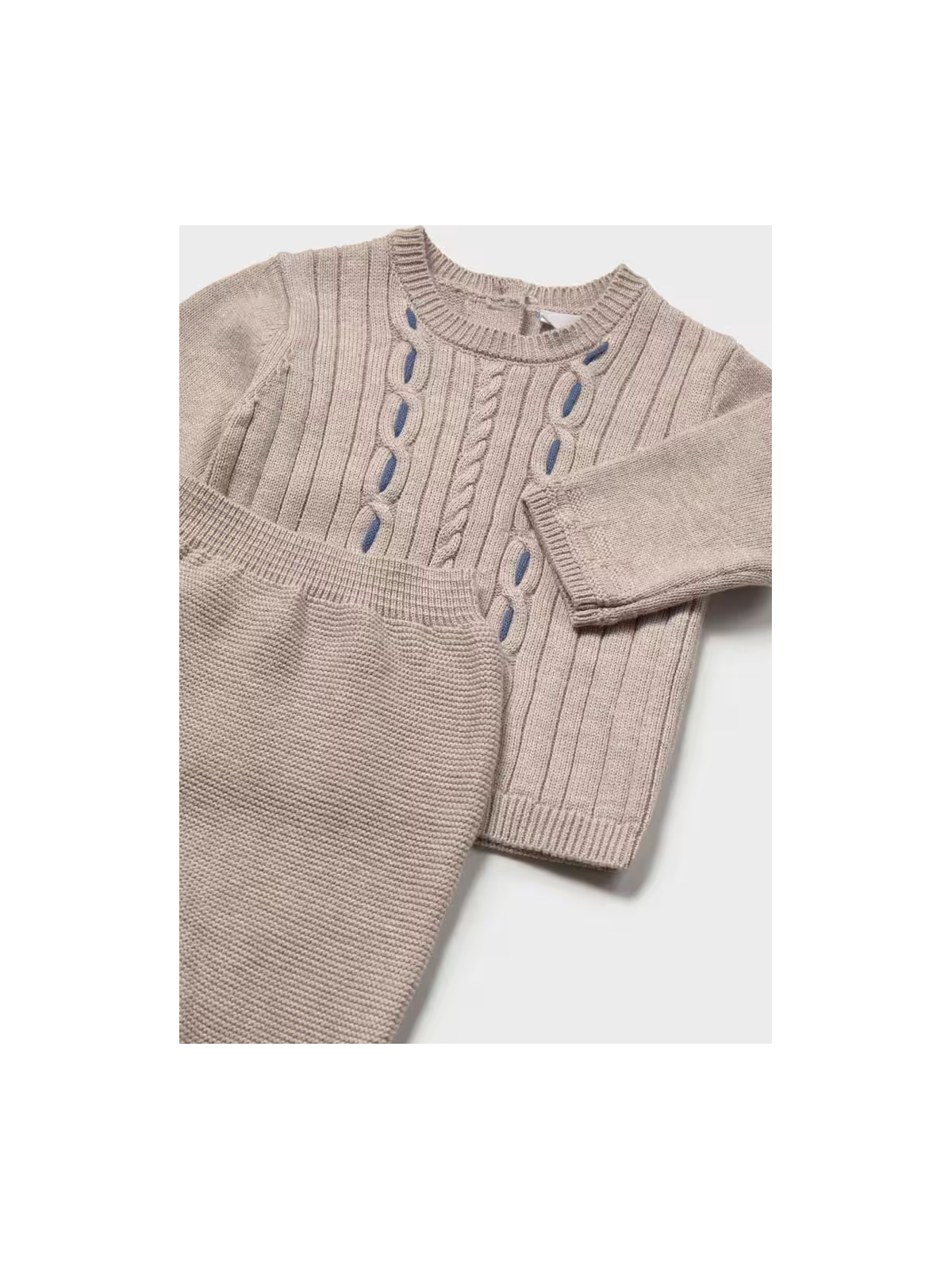 MAYORAL NEWBORN KOMPLET DZIANINOWY DLA CHŁOPCA BLUZKA SPODNIE CZAPECZKA BEŻ 2503/50