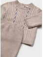 MAYORAL NEWBORN KOMPLET DZIANINOWY DLA CHŁOPCA BLUZKA SPODNIE CZAPECZKA BEŻ 2503/50