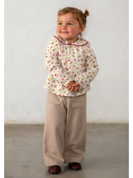 MAYORAL BABY BLUZKA  DZIEWCZYNKA BABY KREMOWA Z KOŁNIERZYKIEM Z NADRUKIEM 2115/29