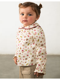 MAYORAL BABY BLUZKA  DZIEWCZYNKA BABY KREMOWA Z KOŁNIERZYKIEM Z NADRUKIEM 2115/29