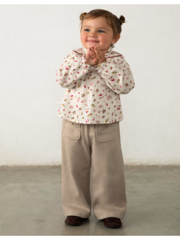 MAYORAL BABY SPODNIE DLA DZIEWCZYNKI BEŻOWE SZEROKIE KULOTY Z KIESZONKAMI 2555/26