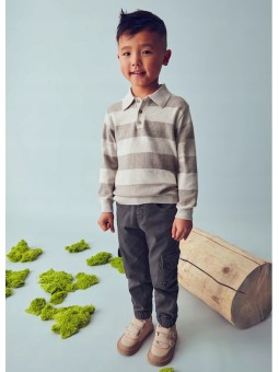 MAYORAL SWETER POLO NA DŁUGI RĘKAW DLA CHŁOPCA W PASY  4122/24