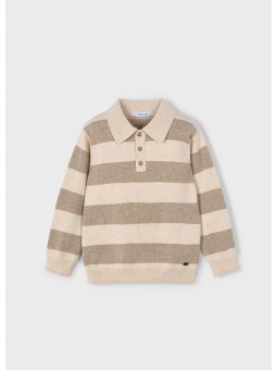 MAYORAL SWETER POLO NA DŁUGI RĘKAW DLA CHŁOPCA W PASY  4122/24