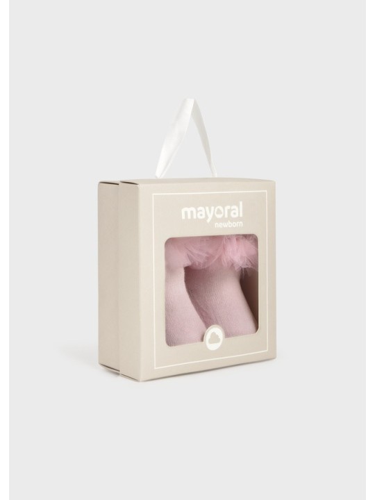 MAYORAL NEWBORN SKARPETKI I OPASKA DLA DZIEWCZYNKI RÓŻ 9055/36