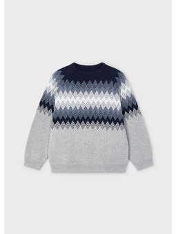 MAYORAL SWETER DLA CHŁOPCA GRANAT Z NORWESKIM WZOREM 4391 /5