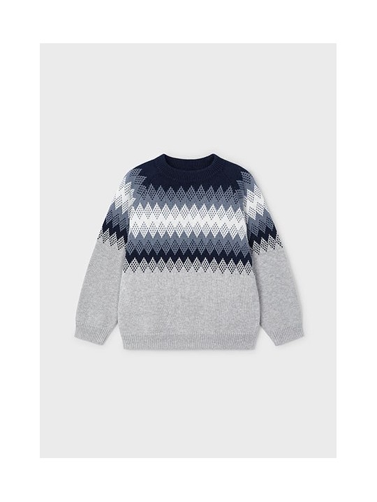 MAYORAL SWETER DLA CHŁOPCA GRANAT Z NORWESKIM WZOREM 4391 /5
