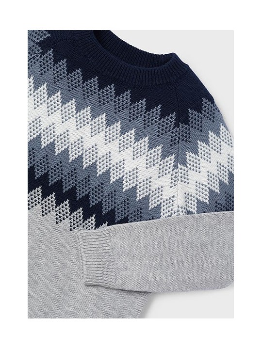 MAYORAL SWETER DLA CHŁOPCA GRANAT Z NORWESKIM WZOREM 4391 /5
