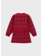 MAYORAL KOMPLET DLA DZIEWCZYNKI SWETER  KARDIGAN PLUS SPÓDNICZA CZEROWNY W KRATKĘ 4935/31