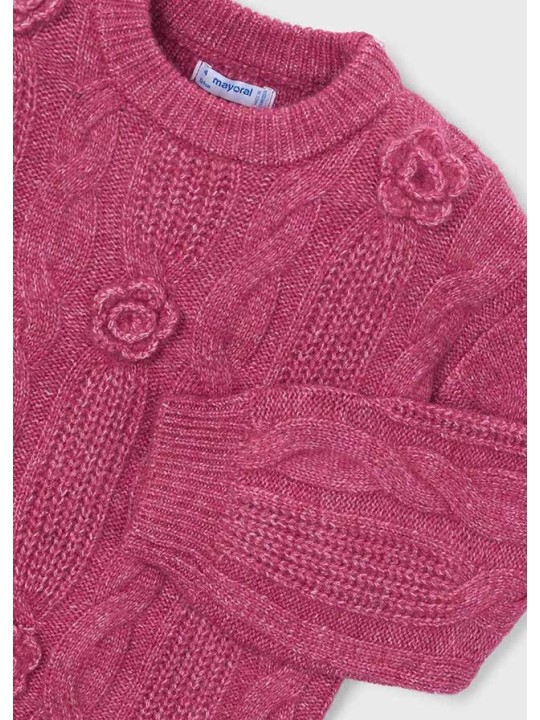 MAYORAL DZIEWCZĘCY SWETER DZIANINOWY Z KWIATAMI 3 D 4319/68
