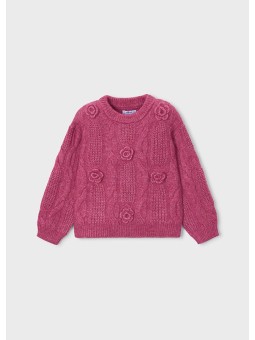 MAYORAL DZIEWCZĘCY SWETER DZIANINOWY Z KWIATAMI 3 D 4319/68