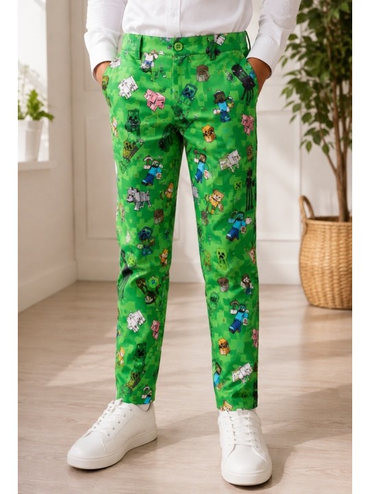 OPPOSUITS GARNITUR CHŁOPIĘCY MINECRAFT 3-CZĘŚCIOWY– MARYNARKA, SPODNIE I KRAWAT OSBB0-10250