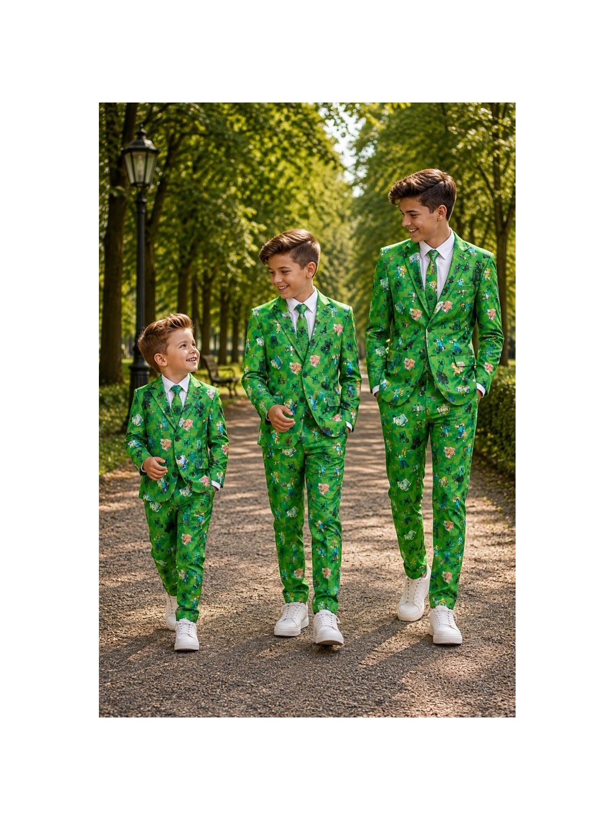 OPPOSUITS GARNITUR CHŁOPIĘCY MINECRAFT 3-CZĘŚCIOWY– MARYNARKA, SPODNIE I KRAWAT OSBB0-10250