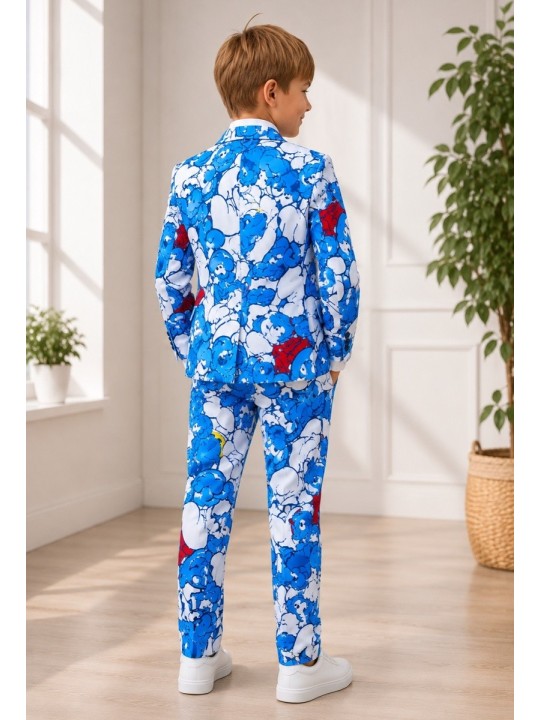 OPPOSUITS SMERFY THE SMURFS KOLOROWY GARNITUR CHŁOPIĘCY 3-CZĘŚCIOWY MARYNARKA, SPODNIE I KRAWAT OSBO-1024