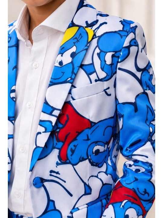 OPPOSUITS SMERFY THE SMURFS KOLOROWY GARNITUR CHŁOPIĘCY 3-CZĘŚCIOWY MARYNARKA, SPODNIE I KRAWAT OSBO-1024