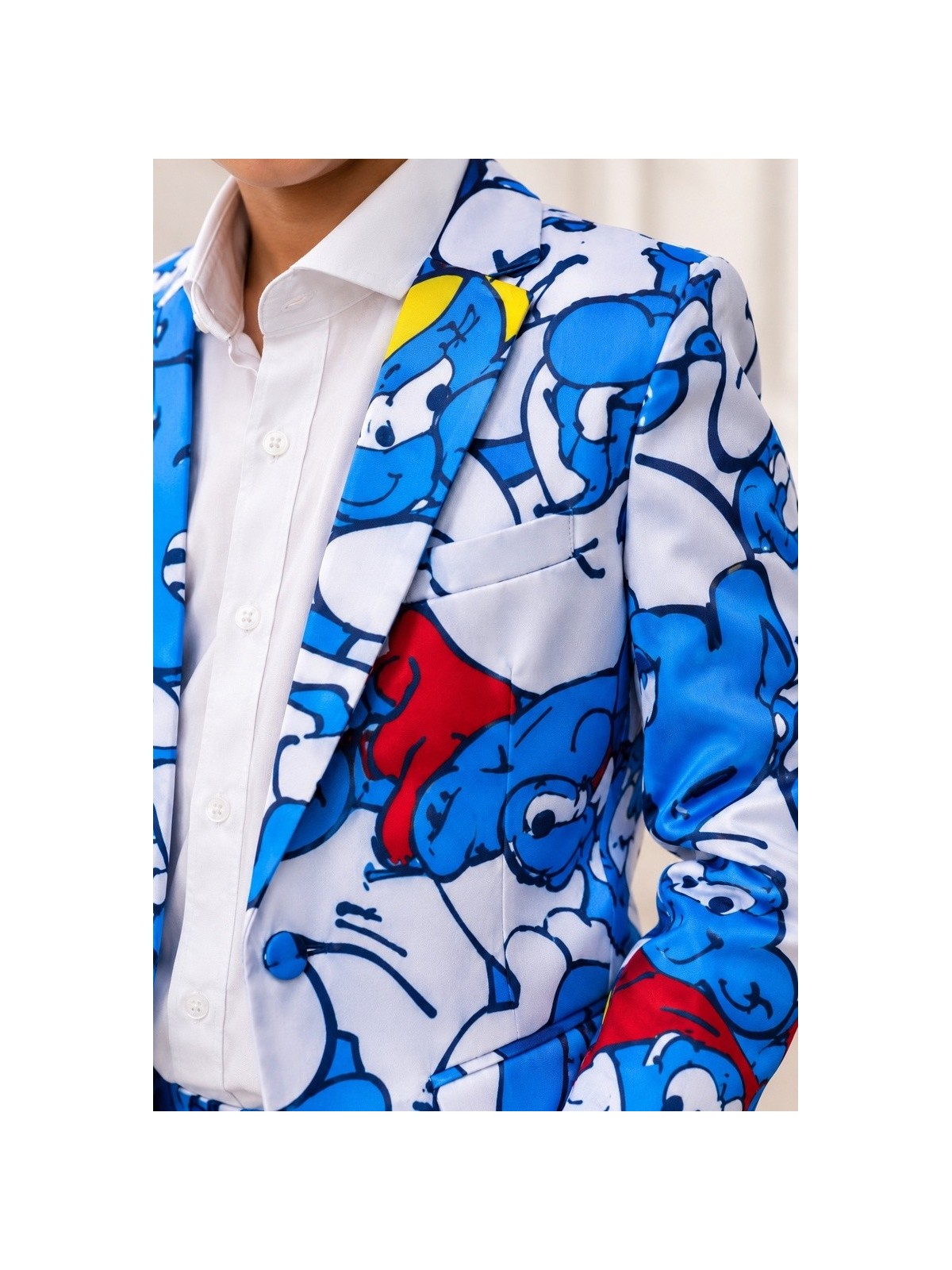 OPPOSUITS SMERFY THE SMURFS KOLOROWY GARNITUR CHŁOPIĘCY 3-CZĘŚCIOWY MARYNARKA, SPODNIE I KRAWAT OSBO-1024