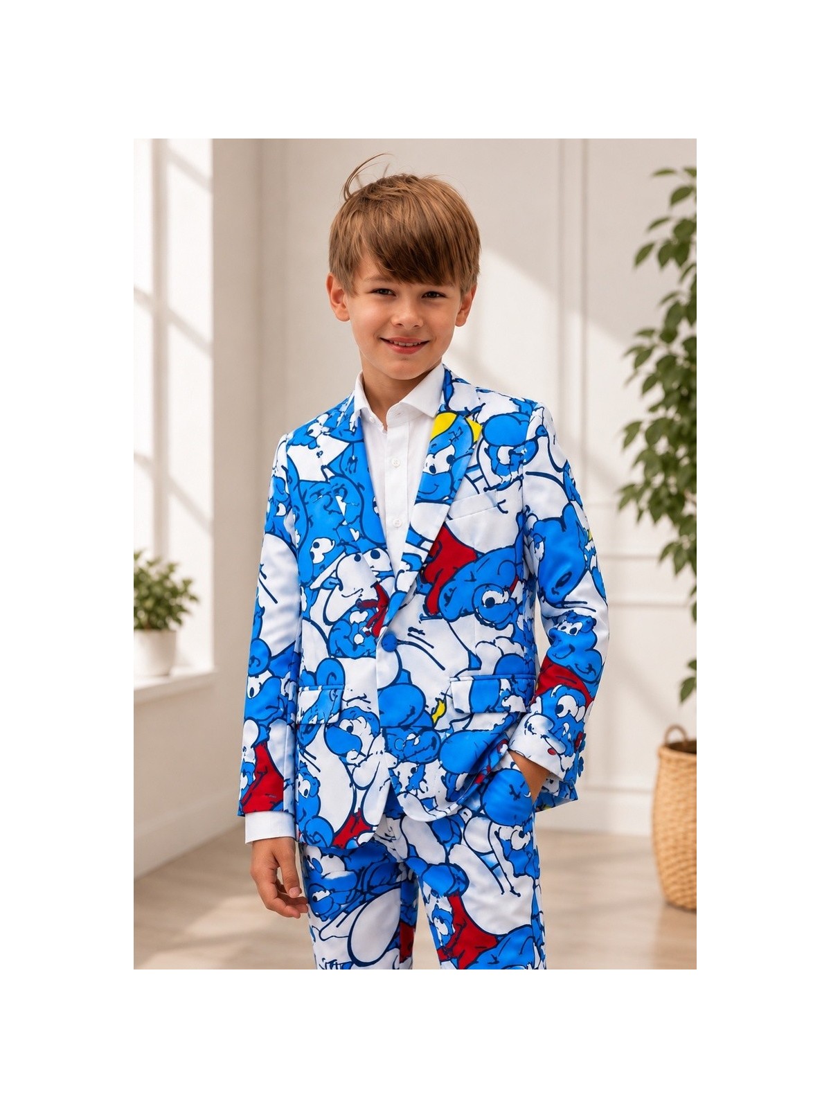 OPPOSUITS SMERFY THE SMURFS KOLOROWY GARNITUR CHŁOPIĘCY 3-CZĘŚCIOWY MARYNARKA, SPODNIE I KRAWAT OSBO-1024