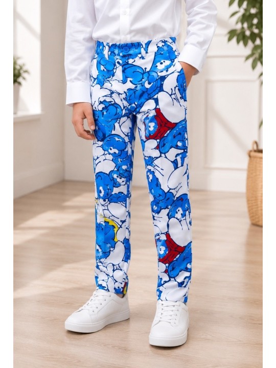 OPPOSUITS SMERFY THE SMURFS KOLOROWY GARNITUR CHŁOPIĘCY 3-CZĘŚCIOWY MARYNARKA, SPODNIE I KRAWAT OSBO-1024