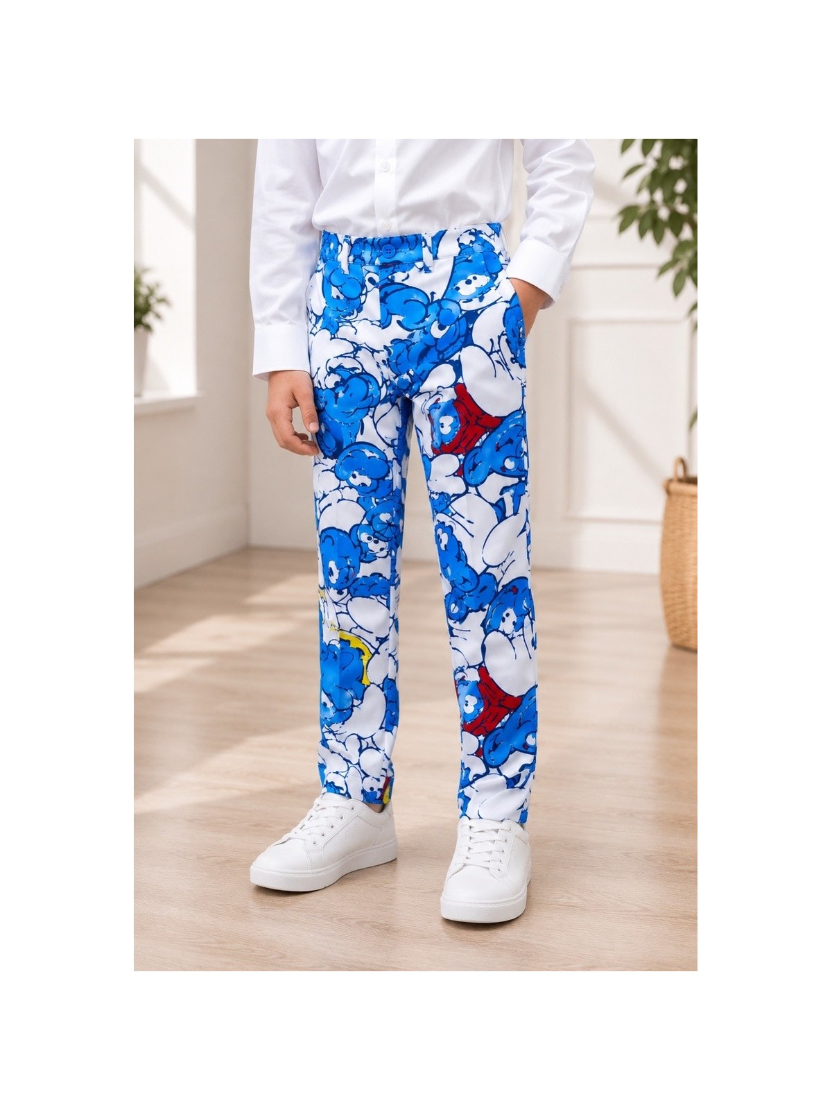 OPPOSUITS SMERFY THE SMURFS KOLOROWY GARNITUR CHŁOPIĘCY 3-CZĘŚCIOWY MARYNARKA, SPODNIE I KRAWAT OSBO-1024
