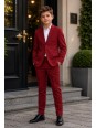 OPPOSUITS DAILY BRIGHT BURGUNDY GARNITUR CHŁOPIĘCY BORDOWY - MARYNARKA I SPODNIE DATS-1005