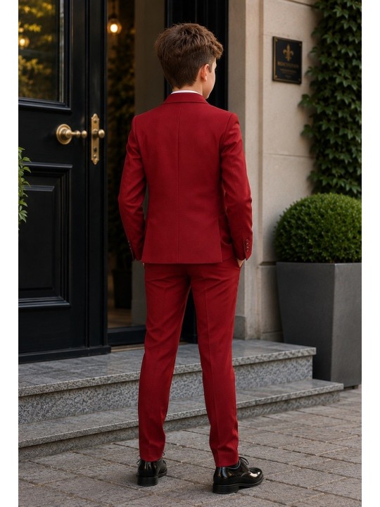 OPPOSUITS DAILY BRIGHT BURGUNDY GARNITUR CHŁOPIĘCY BORDOWY - MARYNARKA I SPODNIE DATS-1005