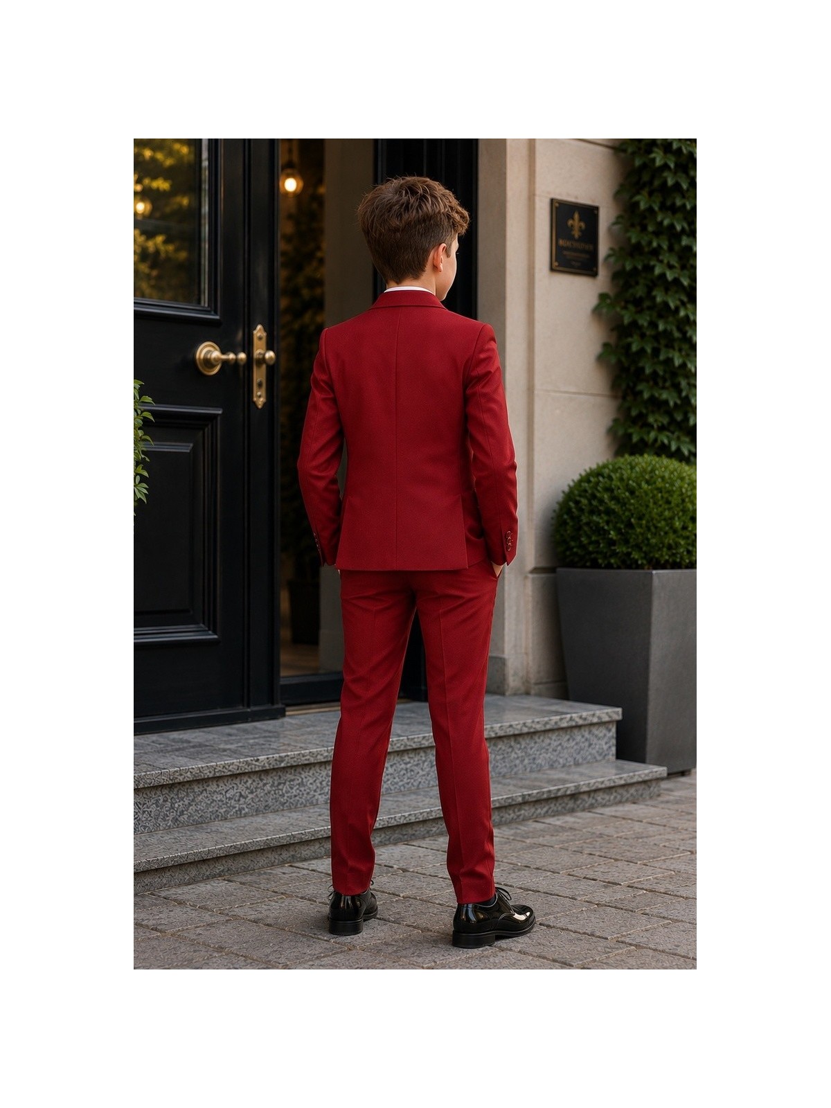 OPPOSUITS DAILY BRIGHT BURGUNDY GARNITUR CHŁOPIĘCY BORDOWY - MARYNARKA I SPODNIE DATS-1005