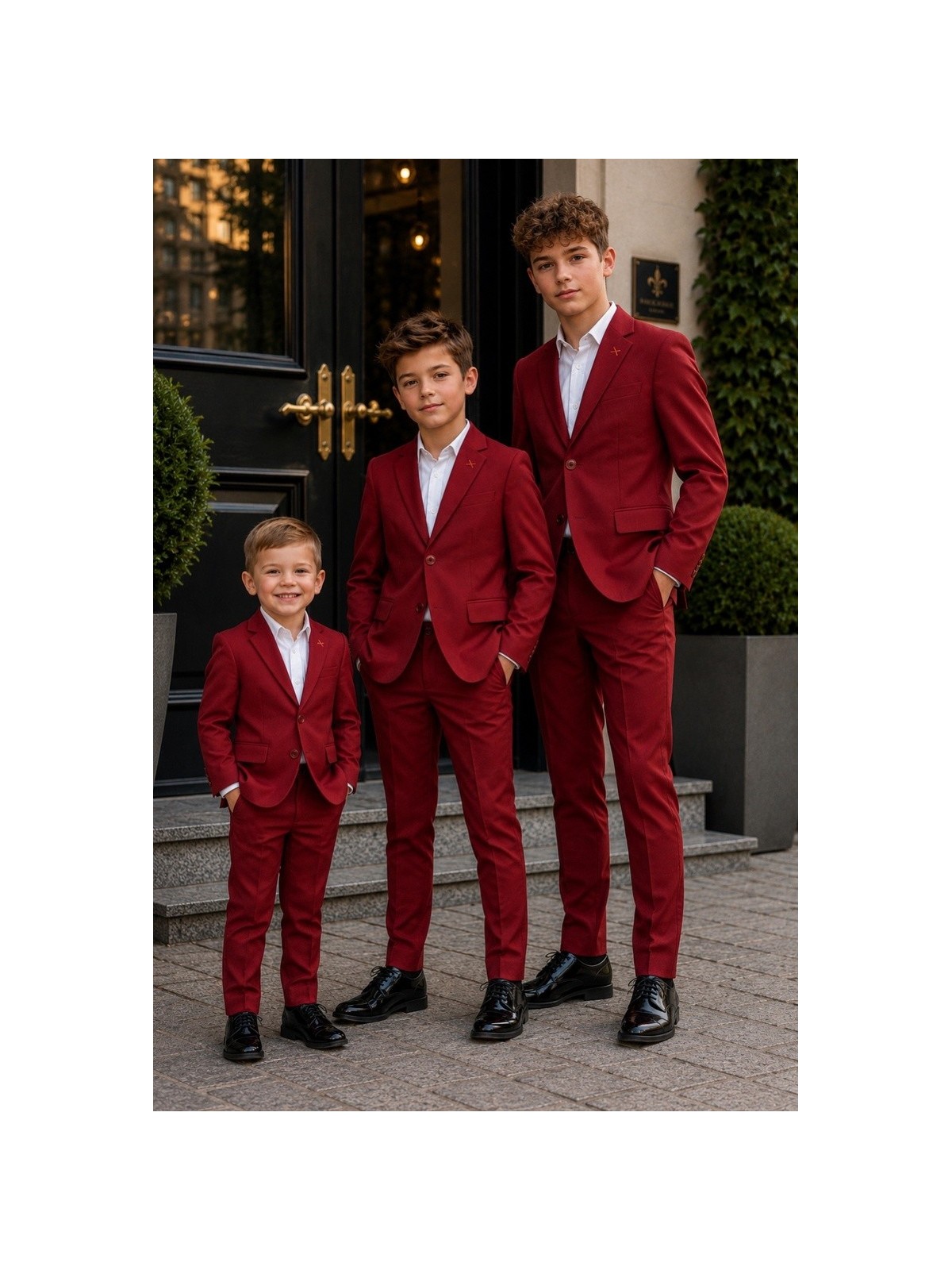 OPPOSUITS DAILY BRIGHT BURGUNDY GARNITUR CHŁOPIĘCY BORDOWY - MARYNARKA I SPODNIE DATS-1005