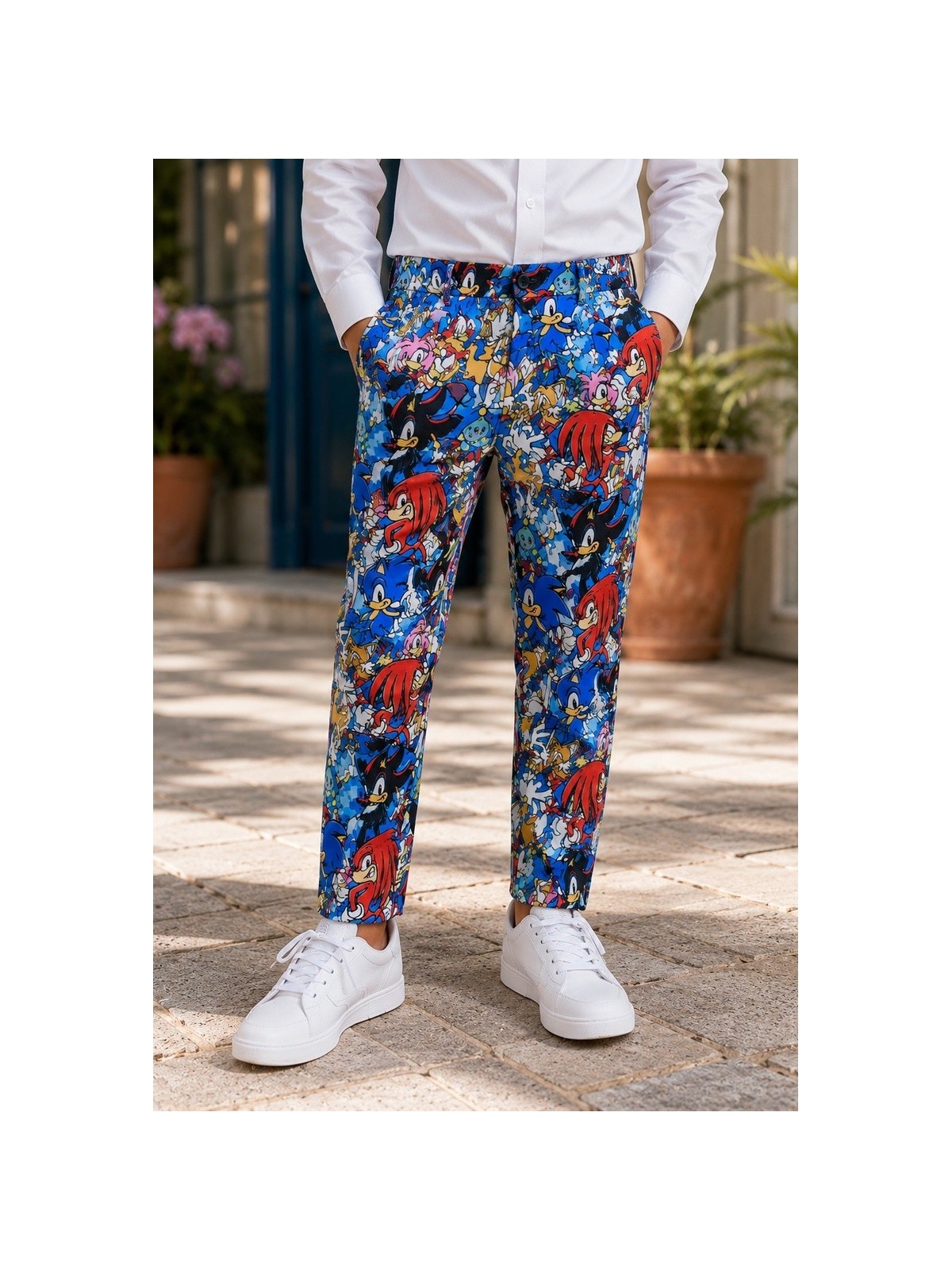 OPPOSUITS SONIC THE HEDGEHOG KOLOROWY GARNITUR CHŁOPIĘCY SUPER SONIC 3-CZĘŚCIOWY MARYNARKA , SPODNIE I KRAWAT OSBO-1022