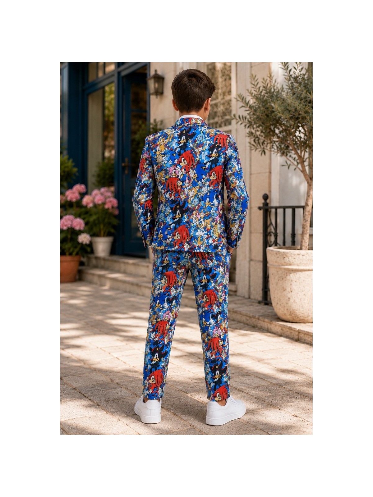 OPPOSUITS SONIC THE HEDGEHOG KOLOROWY GARNITUR CHŁOPIĘCY SUPER SONIC 3-CZĘŚCIOWY MARYNARKA , SPODNIE I KRAWAT OSBO-1022