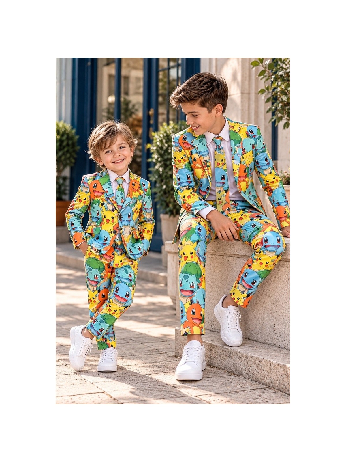 OPPOSUITS POKEMON GARNITUR CHŁOPIĘCY KOLOROWY 3-CZĘŚCIOWY MARYNARKA, SPODNIE I KRAWAT OSTB-1006