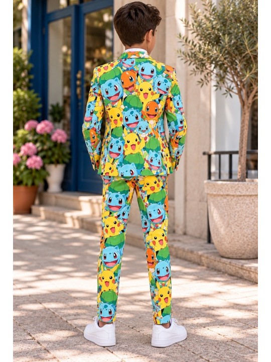 OPPOSUITS POKEMON GARNITUR CHŁOPIĘCY KOLOROWY 3-CZĘŚCIOWY MARYNARKA, SPODNIE I KRAWAT OSTB-1006