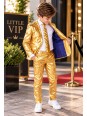 OPPOSUITS ZŁOTY GARNITUR CHŁOPIĘCY 3-CZĘŚCIOWY MARYNARKA , SPODNIE I KRAWAT GROOVY GOLD  OSBO-1009