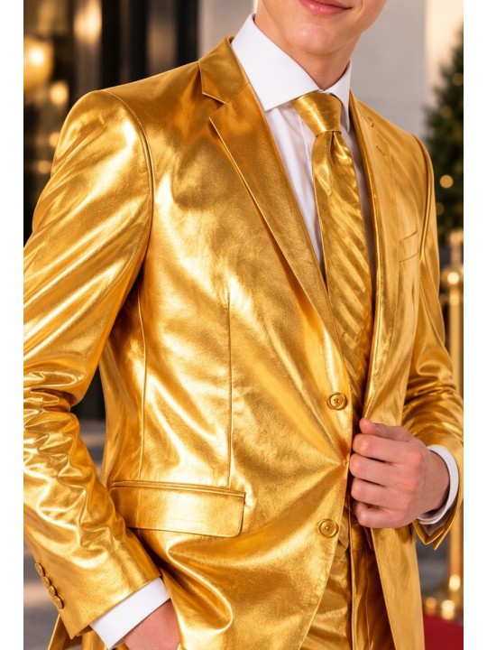 OPPOSUITS ZŁOTY GARNITUR DLA CHŁOPCA 3- CZĘŚCIOWY MARYNARKA , SPODNIE I KRAWAT  GROOVY GOLD OSTB-1009