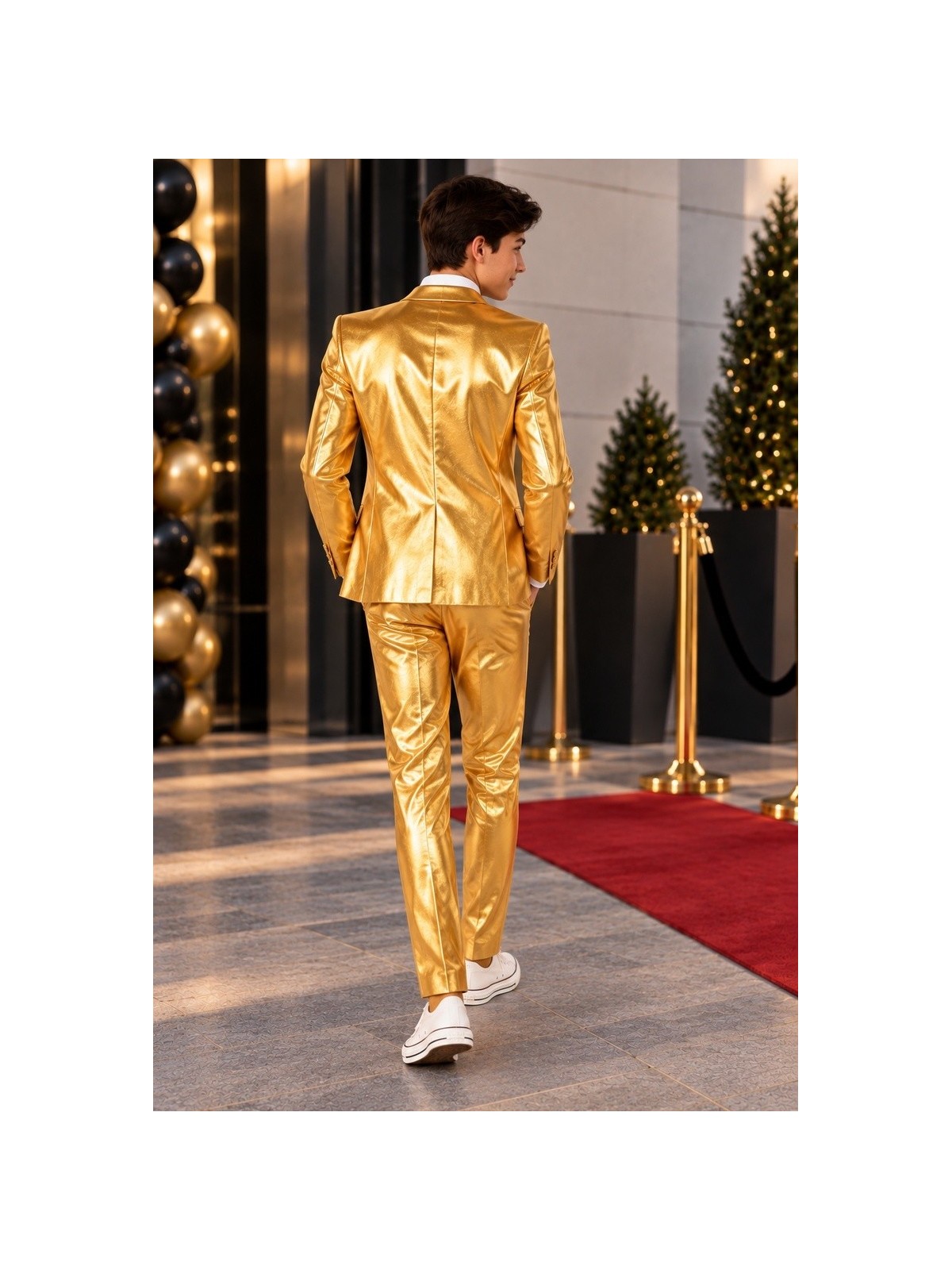 OPPOSUITS ZŁOTY GARNITUR DLA CHŁOPCA 3- CZĘŚCIOWY MARYNARKA , SPODNIE I KRAWAT  GROOVY GOLD OSTB-1009