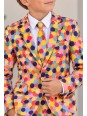 OPPOSUITS KOLOROWY  GARNITUR CHŁOPIĘCY CONFETTERONI 3-CZĘŚCIOWY MARYNARKA , SPODNIE I KRAWAT OSBO-1003