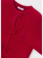 CZERWONY SWETER ROZPINANY DLA DZIEWCZYNKI Z KOKARDKAMI MAYORAL 4325/98